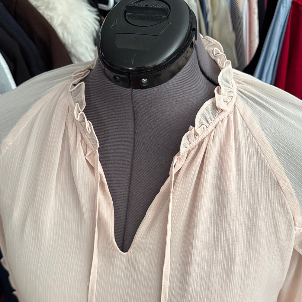 Express Light Pink Ruffle Blouse - Picture 3 of 5